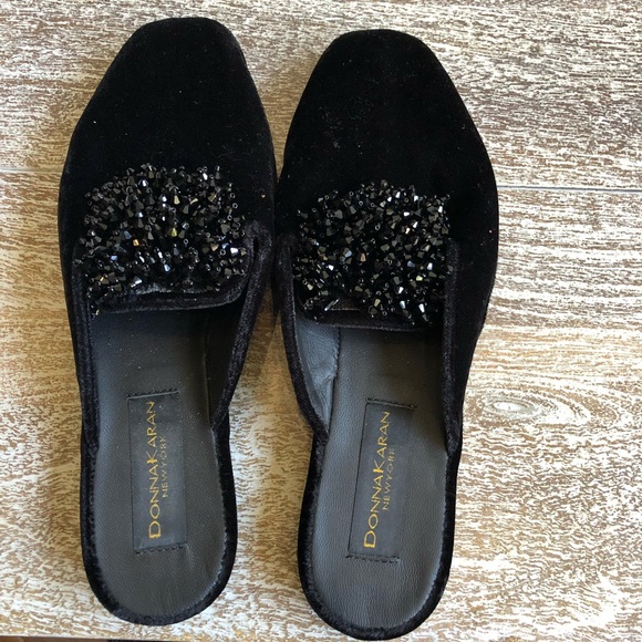 Donna Karan Cara Embellished Velvet Slide - Picture 2 of 5